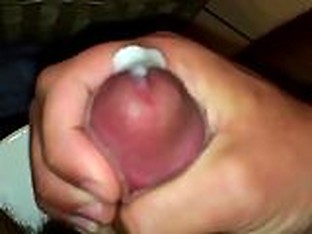 Thick hairy cock gets wanked until it cums!